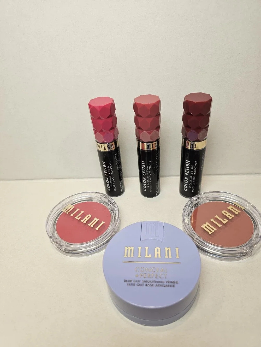 Milani Makeup Bundle NEW Color Fetish Lipsticks + Blush + Primer 6pc Set